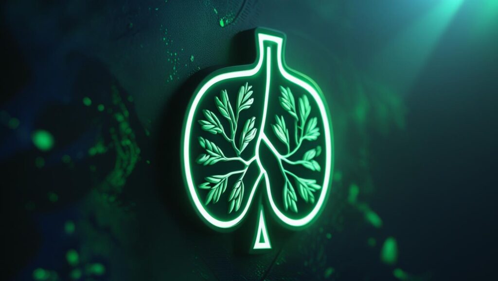 Digital icon of a healthy liver glowing, representing improved metabolism.