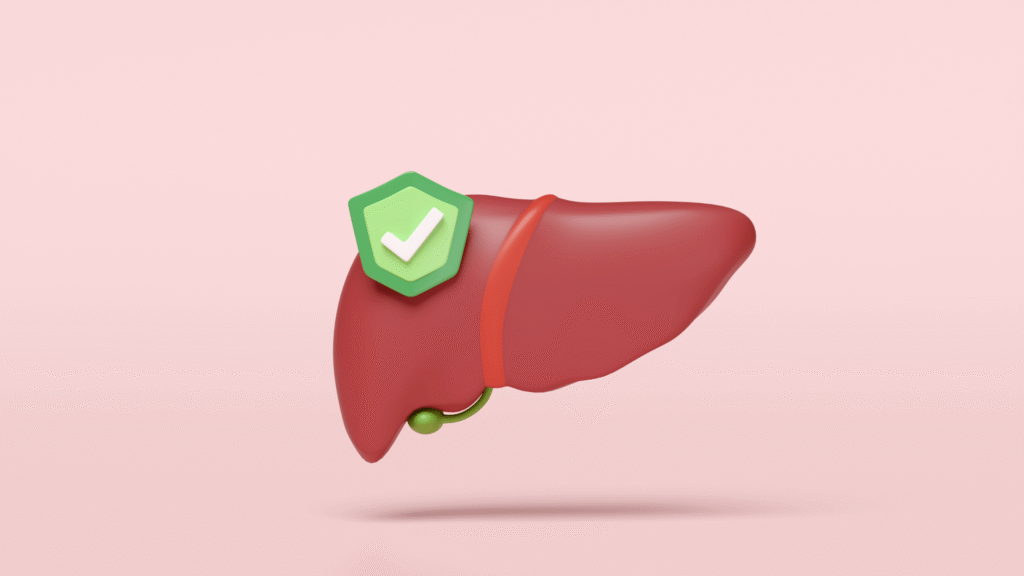 Diagram of a healthy liver showing natural detox pathways