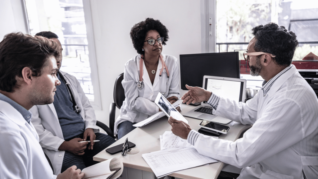 HepatoBurn creators: naturopathic doctor and medical doctor in clinic setting